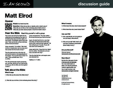 discussion guide  Matt Elrod Opener  What it means