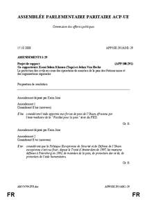 ASSEMBLÉE PARLEMENTAIRE PARITAIRE ACP-UE Commission des affaires politiques[removed]APP[removed]AM1-29