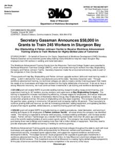 Microsoft Word[removed]Sturgeon Bay WAT Grant for NWTC.doc