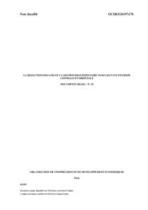 Non classifié  OCDE/GD[removed]LA REDACTION DES LOIS ET LA GESTION REGLEMENTAIRE DANS LES PAYS D’EUROPE CENTRALE ET ORIENTALE