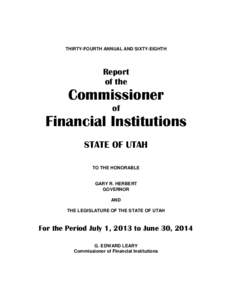 THIRTY-FOURTH ANNUAL AND SIXTY-EIGHTH  Report of the  Commissioner