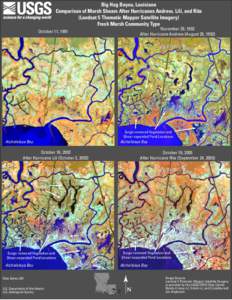 Big Hog Bayou, Louisiana Comparison of Marsh Shears After Hurricanes Andrew, Lili, and Rita (Landsat 5 Thematic Mapper Satellite Imagery) Fresh Marsh Community Type  November 29, 1992