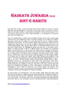 Microsoft Word - Hadrat Juwairia.doc