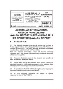 NOTAM / Flight plan / Avalon Airport / Airport / Holding / Air traffic control / Aviation / Transport