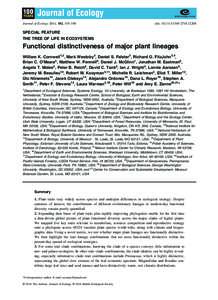 Journal of Ecology 2014, 102, 345–356  doi: SPECIAL FEATURE THE TREE OF LIFE IN ECOSYSTEMS