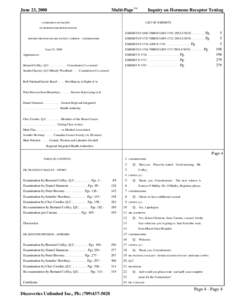 Multi-Page TM  June 23, 2008 Inquiry on Hormone Receptor Testing LIST OF EXHIBITS