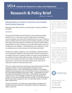 Institute for Research on Labor and Employment  Research & Policy Brief Number 32 – MayRepresentations of Unions in American and Canadian