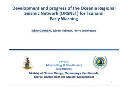 Warning systems / Mechanics / Tsunami / Earth / Geology / Seismology / Earthquake engineering / Vanuatu / National Tsunami Warning Center / Pacific Tsunami Warning Center / Tsunami warning system / Earthquake