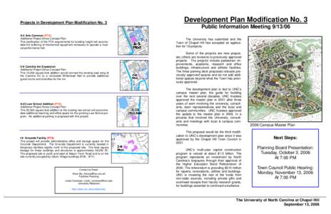 Projects in Development Plan Modification No. 3  Development Plan Modification No. 3 Public Information MeetingA-5 Arts Common (PTA)