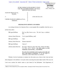 Case 1:14-cvDocument 347 Filed in TXSD onPage 1 of 28 United States District Court Southern District of Texas ENTERED IN THE UNITED STATES DISTRICT COURT