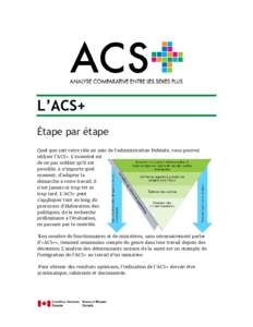 L’ACS+ Étape par étape Quel que soit votre rôle au sein de l’administration fédérale, vous pouvez utiliser l’ACS+. L’essentiel est de ne pas oublier qu’il est possible, à n’importe quel