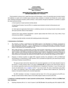 [removed]E&MDA Government of India Ministry of Commerce & Industry Dept. of Commerce MARKETING DEVELOPMENT ASSISTANCE SCHEME (REVISED GUIDELINES W.E.F[removed])