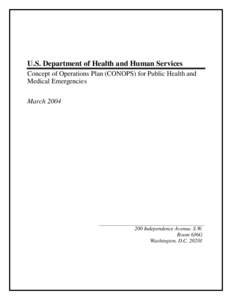 Concept of Operations Plan (CONOPS) for Public Health and Medical Emergencies