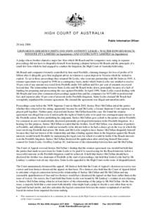 Costs / High Court of Australia / Supreme Court of Pakistan / Civil recognition of Jewish divorce / Supreme Court of the United States / Law / Freehills / Peter McClellan