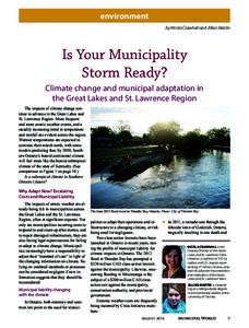 environment by Nicola Crawhall and Jillian Martin Is Your Municipality Storm Ready? Climate change and municipal adaptation in
