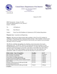 Technology / Government procurement in the United States / United States administrative law / Purchasing / Procurement / Wyoming / Business / Supply chain management / Systems engineering