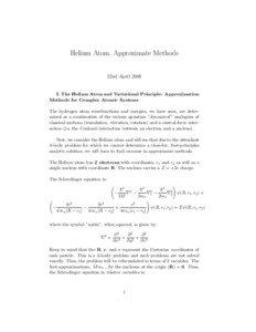 Quantum chemistry / Atomic orbital / Hydrogen atom / Electron / Schrödinger equation / Energy level / Variational method / Ionization energy / Azimuthal quantum number / Chemistry / Physics / Atomic physics