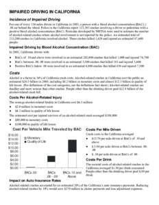 IMPAIRED DRIVING IN CALIFORNIA