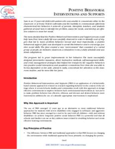 Medicine / Psychology / Developmental disability / Individuals with Disabilities Education Act / Positive behavior support / Behaviorism / Health / Office of Special Education Programs