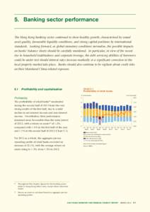 5.	Banking sector performance The Hong Kong banking sector continued to show healthy growth, characterised by sound asset quality, favourable liquidity conditions, and strong capital positions by international standards.