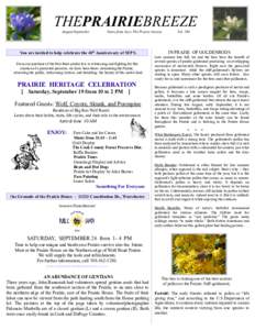 THEPRAIRIEBREEZE August/September Notes from Save The Prairie Society  F. Marbella