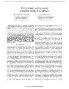 Congestion Control using Efficient Explicit Feedback