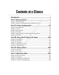 Contents at a Glance AL Introduction .................................................................1 Part I: Getting Started ..................................................7