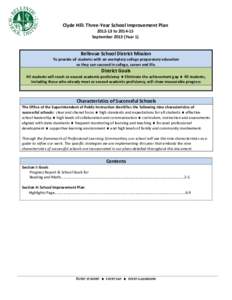 Clyde Hill: Three-Year School Improvement Plan[removed]to[removed]September[removed]Year 1) Bellevue School District Mission