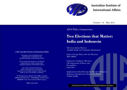 Australian Institute of International Affairs Number 16  May 2014