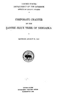 Corporate Charter of the Santee Sioux Tribe of Nebraska