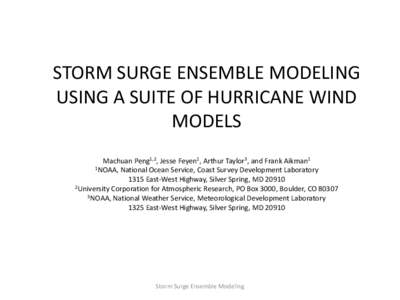 THE UNCERTAINTY OF PARAMETRIC WIND MODELS FOR OPERATIONAL STORM SURGE ENSEMBLE
