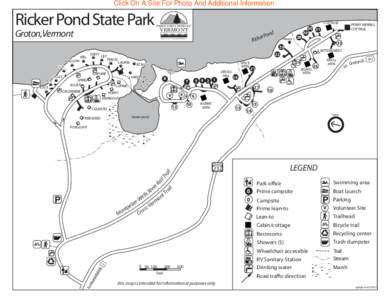 Click On A Site For Photo And Additional Information  Ricker Pond State Park COTTAGE