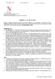 n. 68 del 2 DicembreRegione Campania Il Presidente Commissario ad acta per la prosecuzione del Piano di rientro del settore sanitario