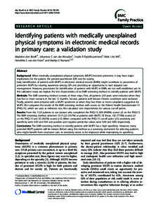 den Boeft et al. BMC Family Practice 2014, 15:109 http://www.biomedcentral.com RESEARCH ARTICLE  Open Access