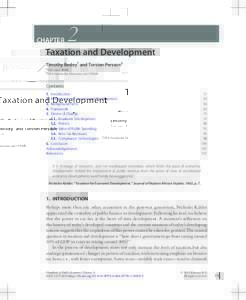 CHAPTER  2 Taxation and Development Timothy Besley* and Torsten Persson†