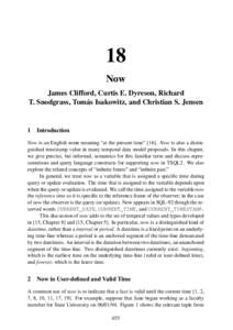 18 Now James Clifford, Curtis E. Dyreson, Richard T. Snodgrass, Tomás Isakowitz, and Christian S. Jensen  1 Introduction
