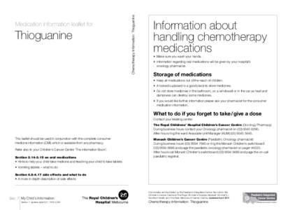 Thioguanine  Chemotherapy Information: Thioguanine Medication information leaflet for
