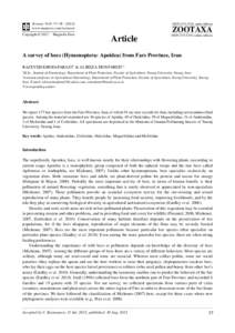 A survey of bees (Hymenoptera: Apoidea) from Fars Province, Iran