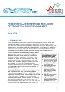 Microsoft Word - Recognising and responding to clinical deterioration background paper for website 10 Jun 2009.DOC