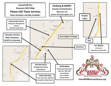 Yarnell Hill Fire Evacuees HELP Map Clothing & MORE! Donation & Distribution Mon-Sat 8-4