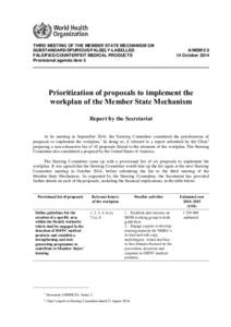 THIRD MEETING OF THE MEMBER STATE MECHANISM ON SUBSTANDARD/SPURIOUS/FALSELY-LABELLED FALSIFIED/COUNTERFEIT MEDICAL PRODUCTS Provisional agenda item 5  A/MSM/3/2