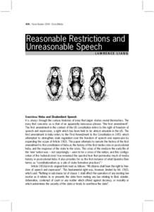 434 / Sarai Reader 2004: Crisis/Media  Reasonable Restrictions and Unreasonable Speech LAWRENCE LIANG