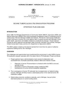 WORKING DOCUMENT / VERSION DATE: January 13, 2009  STATE OF MICHIGAN DEPARTMENT OF AGRICULTURE LANSING