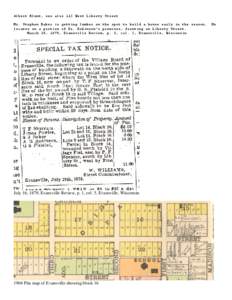 Albert Blunt, see also 112 West Liberty Street Mr. Stephen Baker is getting lumber on the spot to build a house early in the season. locates on a portion of Dr. Robinson’s premises, fronting on Liberty Street. March 19