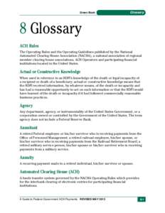 Green Book  Glossary 8 Glossary ACH Rules