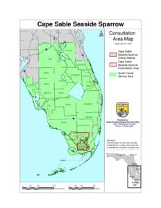 Cape Sable Seaside Sparrow N Consultation Area Map Spetember 29, 2003