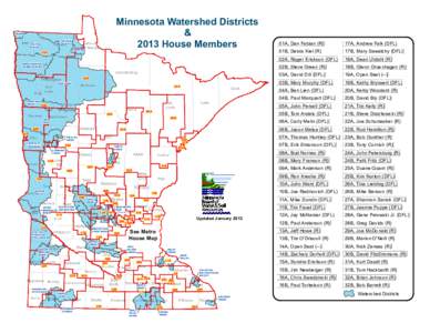 Minnesota Watershed Districts & 2013 House Members JOE RIVER