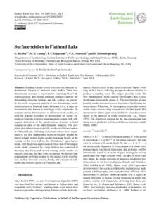 Hydrol. Earth Syst. Sci., 19, 2605–2615, 2015 www.hydrol-earth-syst-sci.netdoi:hess © Author(sCC Attribution 3.0 License.  Surface seiches in Flathead Lake