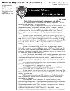 Boonville Correctional Center / Jefferson City Correctional Center / Corrections / Potosi Correctional Center / Missouri / State governments of the United States / Missouri Department of Corrections
