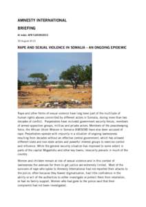 Africa / Rape / Somalia / Crimes / Al-Shabaab / Sexual violence / Siad Barre / Violence against women / Mogadishu / Gender-based violence / Somali Civil War / Sex crimes